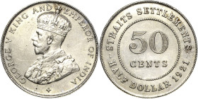 Großbritannien-Straits Settlements
Georg V. 1910-1936 50 Cents 1921. KM 35.1 Kl Kratzer, vorzüglich