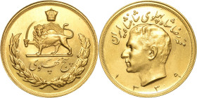 Iran
Mohammed Reza Pahlevi 1941-1979 5 Pahlevi SH 1339 (=1960) Tehran Mohammed Reza Pahlavi Shah KM 1164 Friedberg 99 GOLD. 40.47 g. Prägefrisch