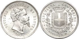 Italien-Königreich
Vittorio Emanuele II. 1859/1861-1878 50 Centesimi 1860, Florenz Governo provvisorio della Toscana Montenegro 120 Pagani 443 Pracht...