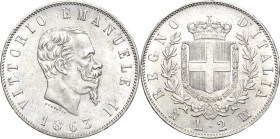 Italien-Königreich
Vittorio Emanuele II. 1859/1861-1878 2 Lire 1863, N-Neapel Montenegro 196 Pagani 506 Sehr schön-vorzüglich