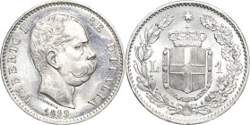 Italien-Königreich
Umberto I. 1878-1900 1 Lira 1899, R-Rom Montenegro 53 Pagani 606 Prachtvolles Exemplar vom Erstabschlag. Fast Stempelglanz/Prägefr...