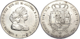 Italien-Etrurien, Königreich 1801-1807
Marie Louise, Vormund für Karl Ludwig, 1803-1807 Scudo da 10 Lire Fiorentine (Dena) 1807, Pisa Montenegro 236 ...