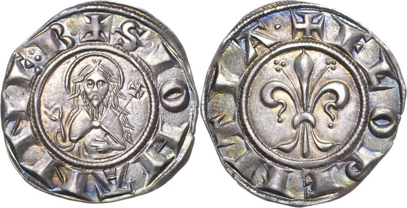 Italien-Florenz
Republik 1189-1531 Fiorentino d'argento o.J. Hüftbild des Hl. J...