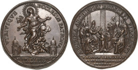 Italien-Kirchenstaat/Vatikanstadt
Benedikt XIV. 1740-1758 Bronzemedaille 1755. Auf die Konsekration von Pietro Paolo Leonardi zum Bischof von Ascoli....