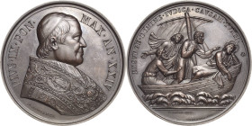 Italien-Kirchenstaat/Vatikanstadt
Pius IX. 1846-1878 Bronzemedaille 1869 (F. Speranza) Die Ruhe im Sturm. Brustbild nach rechts / Jesus ruht auf stür...