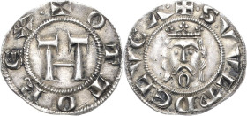 Italien-Lucca
Republik Grosso 13. Jhd. Monogramm Ottos IV., OTTO REX / Kopf des Hl. Vultus mit Krone, S VVLT DE LVCA Montagano 115 Biaggi 1062 1.74 g...