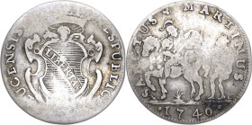 Italien-Lucca
Republik San Martino da 15 Bolognini 1746. Hl. Martin Montagano 234/7 CNI 804 Bellesia 57 Fast sehr schön