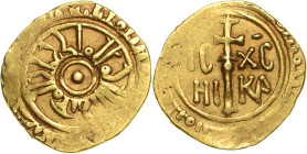 Italien-Sizilien
Roger II. 1105-1154 Tari d'oro, Messina Kugel im Kreis, arabische Schrift / Langkreuz zwischen IC XC NIKA Spahr 67 Varesi 66 Friedbe...