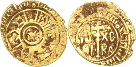 Italien-Sizilien
Roger II. 1105-1154 Tari d'oro, Palermo oder Messina Adler im Kreis, arabische Schrift / Langkreuz zwischen IC XC NIKA Spahr 71 Vare...