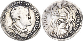 Italien-Toskana
Cosimo I. Medici 1537-1574 Testone 1567, Florenz Johannes der Täufer Montagano 151/1 CNI 176 Selten. Fast sehr schön