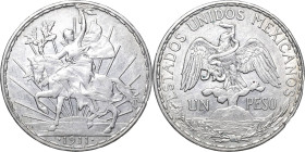 Mexiko
Republik seit 1867 Peso 1911. Jahrestag der Unabhängigkeit. Caballito KM 453 Sehr schön-vorzüglich