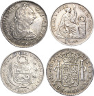 Peru
Carlos III. 1759-1788 8 Reales 1787, ME/MI-Lima Republik 1 Sol 1866 Cayón 11332 KM 78 a, 196 2 Stück. Kl. Henkelspur, sehr schön und fast Vorzüg...