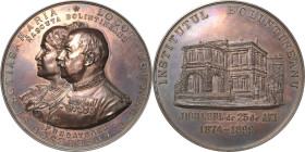 Rumänien
Karl I. 1866-1914 Bronzemedaille 1899 (Jauner) 25-jähriges Jubiläum des Institutes Bolintineanu, gegründet von Kolonel D. Angelescu und sein...