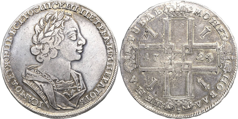 Russland
Peter I. der Große 1689-1725 Rubel 1724, Moskau/Roter Münzhof Bitkin 9...