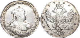 Russland
Anna Iwanowna 1730-1740 Poltina (1/2 Rubel) 1740, SPB-St. Petersburg Bitkin 248 (R) Sehr selten. Fassungsspuren, sehr schön+