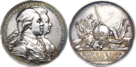 Russland
Katharina II. 1762-1796 Silbermedaille 1782 (Th. van Berckel) Besuch des großherzoglichen Paares Paul Petrovich und Maria Feodorovna in Brüs...