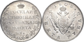 Russland
Alexander I. 1801-1825 Rubel 1808, SPB/MK-St. Petersburg Bitkin 75 Davenport 280 Leichte Prägeschwäche, vorzüglich-Prägefrisch