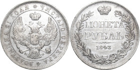 Russland
Nikolaus I. 1825-1855 Rubel 1843, MW-Warschau Bitkin 422 Diakov 283 Kopicki 9577 Gumowski 2571 Kl. Kratzer, sehr schön