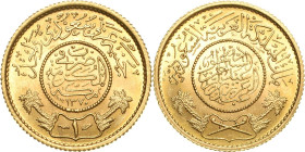 Saudi-Arabien
Abd Al-Aziz Bin Saud 1932-1953 1 Saudi Pound 1950 (=AH 1370), Riyadh Friedberg 1 KM 36 GOLD. 8.00 g. Stempelglanz