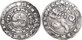 Böhmen
Wenzel II. 1278-1305 Prager Groschen, Kuttenberg Slg. Donebauer 807 Castelin 5 Slg. Dietiker 47 3.44 g. Fast vorzüglich