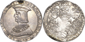 Habsburg
Maximilian I. 1493-1519 Guldiner 1518, St. Veit Voglhuber 24 Davenport 8029 Schulten 3963 Probszt-Ohstorff Tf. 6,2 28.32 g. Selten. Fassungs...