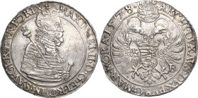 Habsburg
Maximilian II. 1564-1576 Taler 1578, KB-Kremnitz Posthume Prägung Voglhuber 65/II Davenport 8059 Huszar 979 Äußerst seltenes attraktives Exe...