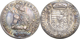Habsburg
Erzherzog Ferdinand 1564-1595 Taler o.J. Hall Voglhuber 87/IV var. Davenport 8097 M./T. 270 Sehr schön+