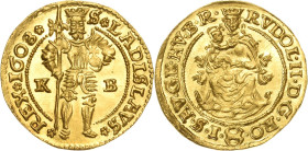 Habsburg
Rudolf II. 1576-1612 Dukat 1608, KB-Kremnitz Stehender Kaiser von vorn / Madonna mit Kind Huszar 1003 Friedberg 68 GOLD. 3.47 g. Sehr selten...