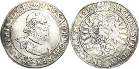 Habsburg
Matthias 1608-1619 1/2 Taler 1616, Kuttenberg Mzz. 48-O (unbesetzte Münzstätte) Herinek - Dietiker -, vgl. Mzz. 1/4 Taler 1616 (490) Äußerst...