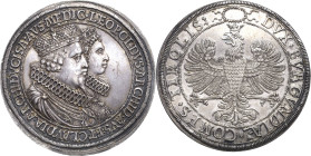 Habsburg
Erzherzog Leopold V. 1619-1632 Dicker Doppeltaler o.J. (1635) postume Prägung, Auf seine Hochzeit mit Claudia von Medici Davenport 3331 Enze...