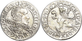 Habsburg
Ferdinand II. 1619-1637 Kreuzer 1628, Glatz (Münzmeister: Joh. Jacob Huser) Herinek 67 J.u.F. 2834 Äußerst selten. Vorzüglich