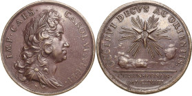 Habsburg
Karl VI. 1711-1740 Bronzemedaille 1714 (Richter) Auf seine ungarische Krönung. Brustbild nach rechts / Venusstern, OCCIDVI DECVS AC ORIENTIS...