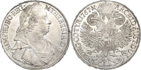 Habsburg
Maria Theresia 1740-1780 Taler 1767, ICSK-Wien Voglhuber 281/V Davenport 1114 Eypeltauer 188 Prachtexemplar. Min. justiert, fast Stempelglan...
