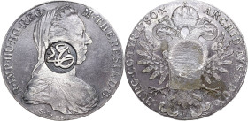 Habsburg
Maria Theresia 1740-1780 Taler 1780 (posthume Prägung). Mit Av-Gegenstempel von Saudi-Arabien (Schriftzug). Exemplar der Sammlung Walter Haf...