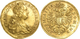 Habsburg
Franz I. 1745-1765 Dukat 1756, PR-Prag Eypeltauer 617 Herinek 57 Friedberg 428 Dietiker 1101 (R) GOLD. 3.45 g. Äußerst seltenes und attrakti...