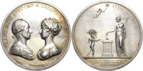 Kaiserreich Österreich
Franz I. 1804-1835 Silbermedaille 1808 (Wirt) Auf die 3. Vermählung des Kaisers mit Maria Ludovika Beatrix von Modena. Beide B...
