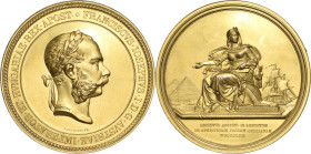 Kaiserreich Österreich
Franz Joseph I. 1848-1916 Vergoldete Bronzemedaille 1869 (J. Tautenhayn) Besuch des Kaisers in Ägypten anlässlich der Eröffnun...