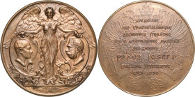 Kaiserreich Österreich
Franz Joseph I. 1848-1916 Bronzemedaille 1898 (Karl Waschmann) Auf die Jubiläums-Ausstellung in Wien, anlässlich des 50. Regie...
