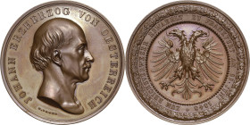 Kaiserreich Österreich
Erzherzog Johann 1782-1859 Bronzemedaille 1848 (K. Lange) Auf die Wahl des Erzherzogs Johann zum Reichsverweser. Kopf nach rec...