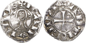 Antiochia
Bohemond III. 1149-1163 Helmdenar Antiochia Behelmter Kopf nach links zwischen Halbmond und Stern. Umschrift + BOAMVNDVS / Kreuz, im ersten...