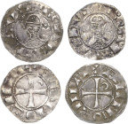 Antiochia
Bohemond III. 1149-1163 Helmdenar, Antiochia Behelmter Kopf nach links zwischen Halbmond und Stern, +BOAMVNDVS / Kreuz, im 1. Winkel ein Ha...