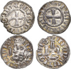 Achaia
Philipp I. von Tarent 1294-1332 Denar o.J. (nach 1306) Lepanto Kreuz, +(Lilie) PhS.P.TAR' (Lilie) DESP / Stilisiertes Kastell, NEPATNI CIVIS M...