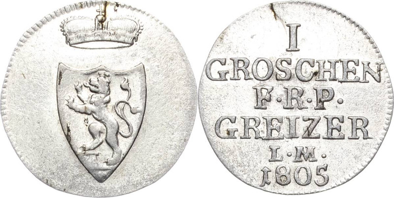 Reuss-Ältere Linie - Obergreiz
Heinrich XIII. 1800-1817 Groschen 1805, Saalfeld...