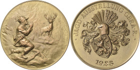 Reuss-Jüngere Linie - Gera
Medaillen Bronzemedaille 1923 Jagdausstellung in Gera. Kniender betender Jäger, neben ihm Jagdhund, im Hintergrund Hirsch ...