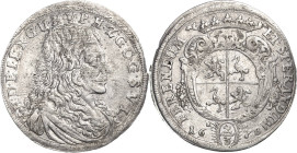 Reuss-Jüngere Linie - Schleiz
Heinrich I. 1640-1692 2/3 Taler 1678, SD-Schleiz Schmidt und Knab 498 Davenport 793 Av. Leicht justiert, sehr schön+