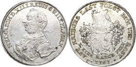 Reuss-Jüngere Linie - Schleiz
Heinrich XII. 1744-1784 Taler 1763, ICE-Saalfeld Mit Signatur ST (Stockmar). Frieden von Hubertusburg Schmidt und Knab ...