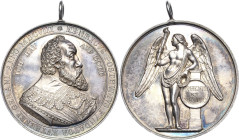 Reuss-Städte und Gemeinden
Gera Silbermedaille 1845 (Krüger) Schulpreismedaille des Gymnasiums Gera - von der Wies`schen Stiftung - Erster Preis. Bru...