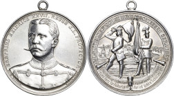 Reuss-Städte und Gemeinden
Gera Silbermedaille 1896 (O. Lahr/Mayer & Wilhelm) 16. Mitteldeutsches Bundesschießen. Uniformiertes Brustbild des Erbprin...