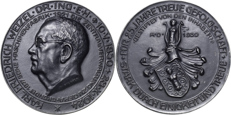 Reuss-Städte und Gemeinden
Gera Eisengußmedaille 1939 (M. Pfeiffer) Für 25-jähr...
