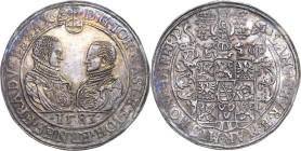 Sachsen-Coburg und Eisenach 1573-1638
Johann Casimir und Johann Ernst 1572-1633 Taler 1583, B mit Eichel-Saalfeld KOR 13 b Schnee 170 Grasser 81 Dave...